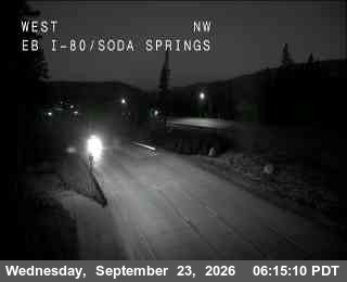 Caltrans camera: I-80 eastbound at Soda Springs